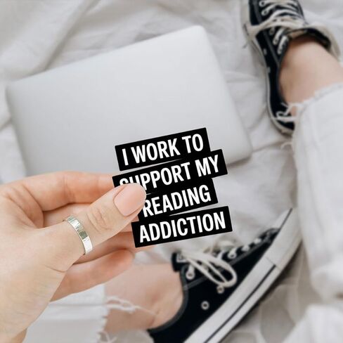 3 قطع من ملصقات I Work to Support My Reading Addiction مقاس 3 بوصات - ملصقات مضحكة لدودة الكتب للقراء المتعطشين، ومحبي الكتب، ومحبي المكتبات، وعشاق الكتب - كمبيوتر محمول، وزجاجة مياه، وكيندل، وديكور عربة الكتب in Kuwait