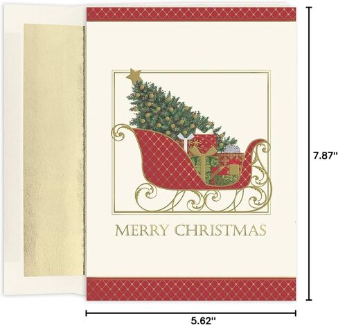 مجموعة Masterpiece Studios Holiday Classic Collection عدد 16 بطاقات عيد الميلاد الدينية في صناديق مع أظرف مبطنة بالرقائق المعدنية، 7.8 بوصة × 5.6 بوصة، Wisemen at Night (857800) in Kuwait