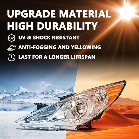 Aosky Headlight Assembly Fits for 2011 2012 2013 2014 Hyundai Sonata Driver and Passenger Side Pair Set, Not Fits for Hybrid Model in Saudi Arabia