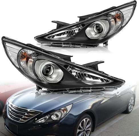 Aosky Headlight Assembly Fits for 2011 2012 2013 2014 Hyundai Sonata Driver and Passenger Side Pair Set, Not Fits for Hybrid Model in Saudi Arabia
