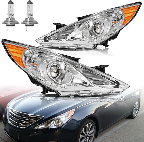 Aosky Headlight Assembly Fits for 2011 2012 2013 2014 Hyundai Sonata Driver and Passenger Side Pair Set, Not Fits for Hybrid Model in Saudi Arabia