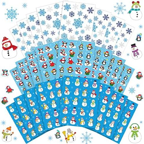 Censen Penguin Stickers Snowman Stickers Snowflakes Stickers for Kids Penguin Snowman Snowflakes Stickers for Teachers Christmas Winter Classroom Party Favor(Penguin, 400 Pieces) in Kuwait