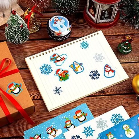 Censen Penguin Stickers Snowman Stickers Snowflakes Stickers for Kids Penguin Snowman Snowflakes Stickers for Teachers Christmas Winter Classroom Party Favor(Penguin, 400 Pieces) in Kuwait