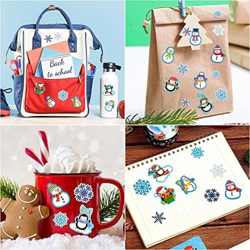 Censen Penguin Stickers Snowman Stickers Snowflakes Stickers for Kids Penguin Snowman Snowflakes Stickers for Teachers Christmas Winter Classroom Party Favor(Penguin, 400 Pieces) in Kuwait
