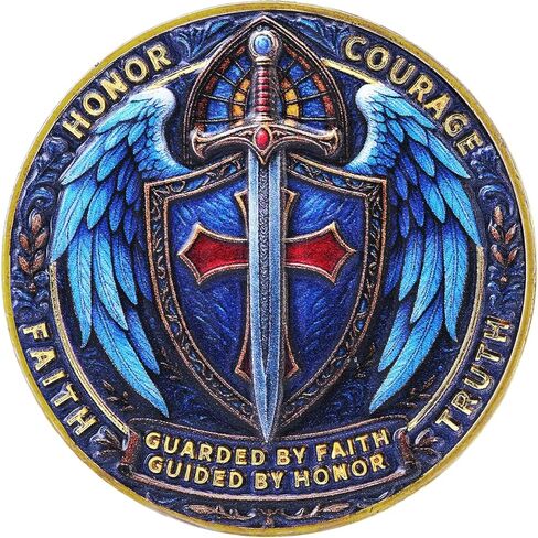 Shield of Faith Knight Challenge Coin – Strength Through Faith Medallion – Inspirational Token of Courage & Honor – Armor of God Ephesians 6:10 Commemorative Keepsake – Gift for Men & Women in Saudi Arabia