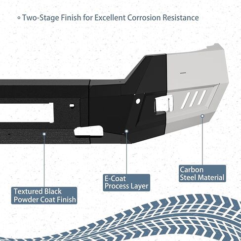 Hooke Road Silverado Full Width Front Bumper Steel Offroad Bumper w/LED Lights for 2016 2017 2018 Chevy Silverado 1500 Pickup Trucks in Saudi Arabia