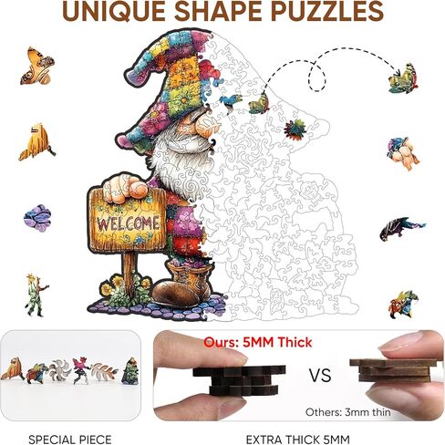 Mys Aurora Santa Claus Puzzle for Grandkids Christmas Tree Wooden Jigsaw Puzzles, 200 Piece Holiday Wood Adult Puzzles Fun Gifts for Winter Evenings Family Activity FSC Certified 11.2''X 11.2'' in Saudi Arabia