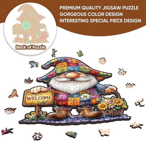 Mys Aurora Santa Claus Puzzle for Grandkids Christmas Tree Wooden Jigsaw Puzzles, 200 Piece Holiday Wood Adult Puzzles Fun Gifts for Winter Evenings Family Activity FSC Certified 11.2''X 11.2'' in Saudi Arabia