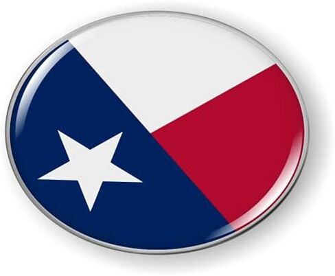 Texas State Flag 3D Domed CAR Emblem Badge Sticker Chrome Metal Round Bezel in Saudi Arabia