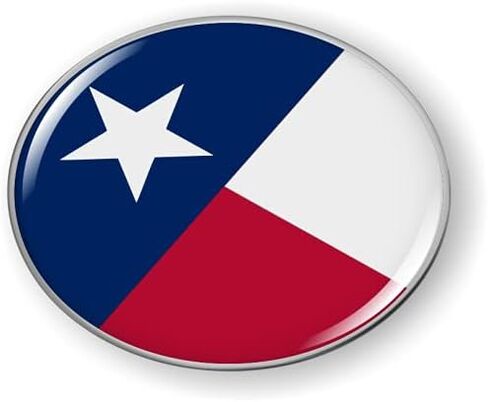 Texas State Flag 3D Domed CAR Emblem Badge Sticker Chrome Metal Round Bezel in Saudi Arabia