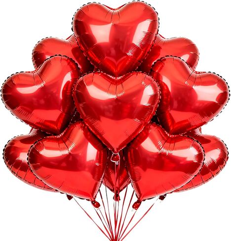 بالونات قلب أحمر 18 قطعة 18 بوصة على شكل قلب بالونات فويل لعيد الحب وحفلات الزفاف وحفلات الزفاف والذكرى السنوية وحفلات الخطوبة in Saudi Arabia