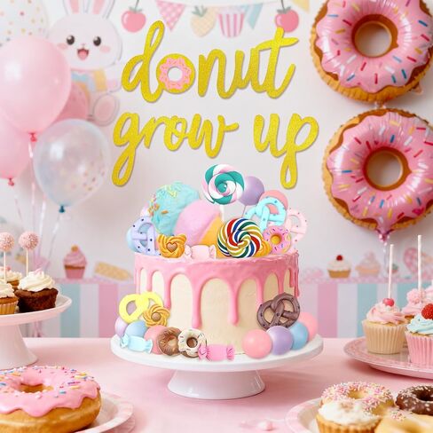 34PCS Donut Cake Topper Donut Cake Decorations Candy Cake Topper for Kids Party Baby Shower Supplise in Saudi Arabia