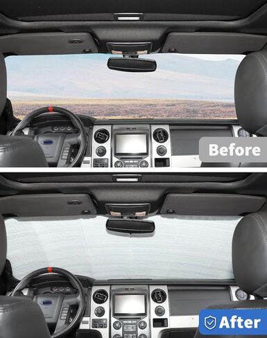 مظلة شمس للزجاج الأمامي لسيارة Ford F150 2009-2014، غطاء نافذة أمامي عازل للحرارة قابل للطي، DSWSQ، غطاء نافذة أمامي عازل للحرارة للنافذة الأمامية، واقي من الشمس للنافذة الأمامية لعلم F150 الأمريكي in Kuwait