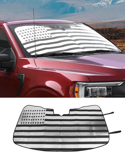 مظلة شمس للزجاج الأمامي لسيارة Ford F150 2009-2014، غطاء نافذة أمامي عازل للحرارة قابل للطي، DSWSQ، غطاء نافذة أمامي عازل للحرارة للنافذة الأمامية، واقي من الشمس للنافذة الأمامية لعلم F150 الأمريكي in Kuwait