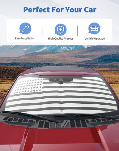 مظلة شمس للزجاج الأمامي لسيارة Ford F150 2009-2014، غطاء نافذة أمامي عازل للحرارة قابل للطي، DSWSQ، غطاء نافذة أمامي عازل للحرارة للنافذة الأمامية، واقي من الشمس للنافذة الأمامية لعلم F150 الأمريكي in Kuwait