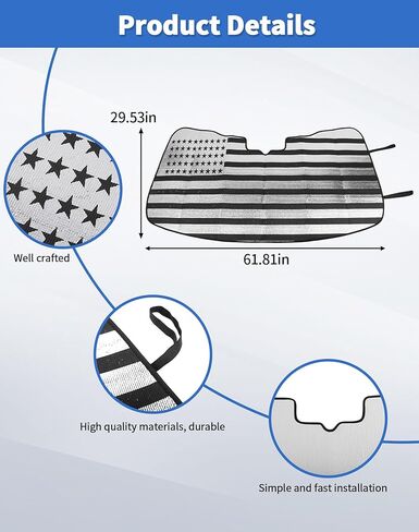 مظلة شمس للزجاج الأمامي لسيارة Ford F150 2009-2014، غطاء نافذة أمامي عازل للحرارة قابل للطي، DSWSQ، غطاء نافذة أمامي عازل للحرارة للنافذة الأمامية، واقي من الشمس للنافذة الأمامية لعلم F150 الأمريكي in Kuwait