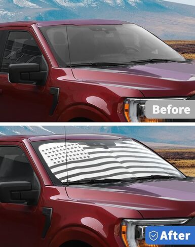 مظلة شمس للزجاج الأمامي لسيارة Ford F150 2009-2014، غطاء نافذة أمامي عازل للحرارة قابل للطي، DSWSQ، غطاء نافذة أمامي عازل للحرارة للنافذة الأمامية، واقي من الشمس للنافذة الأمامية لعلم F150 الأمريكي in Kuwait