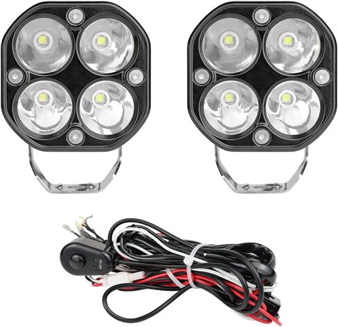 LED Ditch Lights Wiring Harness Kit 2 Lead Wire 12V-40A Switch Power Relay Fuse Compatible with Work Light LED Pods Driving Fog Lamp Off Road Ditch Lighs Trucks Pickup SUV ATV UTV Cars in Saudi Arabia
