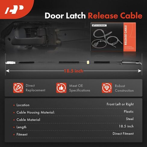 كابل تحرير مزلاج الباب مقاس 18.5 بوصة من A-Premium متوافق مع Ford Focus 2008-2011، أمامي يسار أو يمين in Kuwait