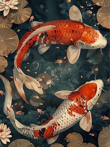 مجموعات الفن الماسي للأسماك ذات المناظر الطبيعية للبالغين، طقم طلاء ألماس السمك للمبتدئين، نقطة الماس، مجموعة لوحات فنية من الألماس الحيواني، لوحة جوهرة كاملة الحفر، الحرف اليدوية للبالغين، ديكور جدار المنزل 12 × 16 بوصة in Kuwait