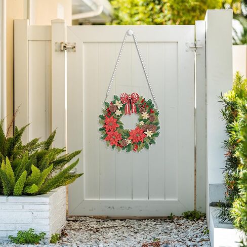 مجموعات الطلاء الماسي من Qukle Flowers قلادة معلقة، كريستال على شكل خاص DIY للصيف الماسي الفن المعلق علامة على الوجهين نمط جوهرة اللوحة نافذة باب زخرفة، حزمة مربع in Saudi Arabia