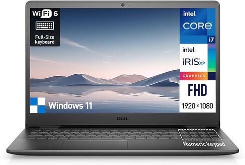Dell Inspiron 15 3000 3520 Laptop Computer, 15.6 Inch FHD Business Laptop, Intel 10-Core i7, 32GB RAM, 1TB SSD, Windows 11 Pro Laptop, Lifetime Microsoft Office, 10-Key Number Pad, Webcam HDMI WiFi 6 in Saudi Arabia