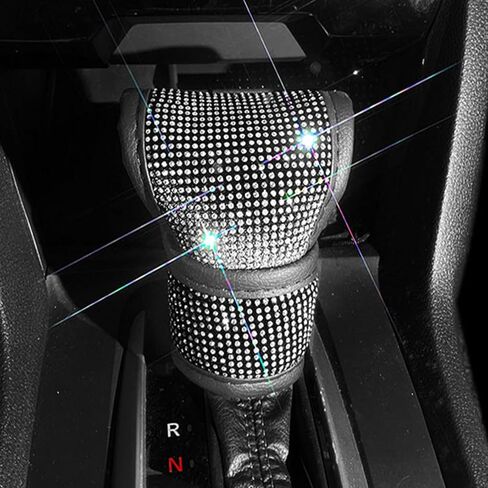 Car Gear Shift Knob Cover, Anti-Scratch Crystal Auto Shift Lever Protective Covers Automotive Diamond Shifter Protector with Glitter Rhinestones for Cars Interior Decoration (Pink) in Saudi Arabia
