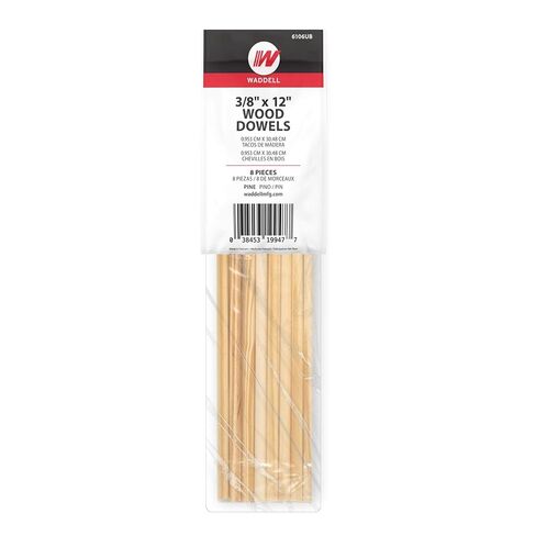 12" Pine Round Dowels (8-Pack Bag, ⅜ Diameter) | Unfinished Wooden Rods for Crafts & DIY Home Projects | Macrame Supplies, Cake Baking, Plant Support Stakes, Photo Prop Sticks, Poster Holders in Saudi Arabia