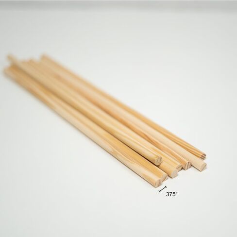 12" Pine Round Dowels (8-Pack Bag, ⅜ Diameter) | Unfinished Wooden Rods for Crafts & DIY Home Projects | Macrame Supplies, Cake Baking, Plant Support Stakes, Photo Prop Sticks, Poster Holders in Saudi Arabia