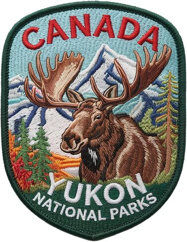 Yukon National Parks Canada Patch Embroidered Iron-on/Sew-on Badge (3.5 Inch) Hiking Trek Souvenir Emblem Backpacks Jackets DIY Gift Patches in Saudi Arabia