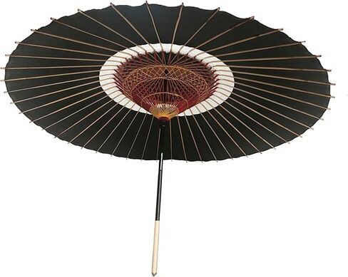 山本竹細工屋 (YAMAMOTOTAKIZAYIKUYA) مظلة ورقية يابانية مقاومة للمطر مصنوعة يدويًا من الورق الزيتي الياباني نصف قابلة للفتح 29.5 بوصة in Kuwait