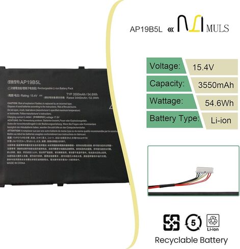 بطارية MULS DYNK01 G3HTA036H لجهاز Microsoft Surface Laptop 1 الجيل الأول 1769 2017، Surface Book 1782/1769، Surface Laptop 2 الجيل الثاني 2-LQN-00004 KSR-00001 DAG-00003 45.2Wh/5970mAh 4 خلايا مع أدوات in Kuwait