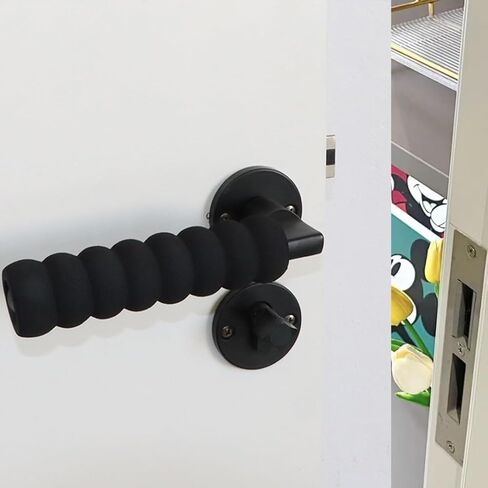 2PCS Wall Door Handle Stopper,Quiet Wall Protector for Door Handle,Guard Door Bumper Wall Protector Silencer(Black) in Saudi Arabia
