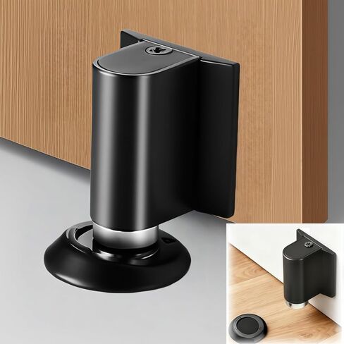 سدادة باب لأسفل الباب، توقف باب مغناطيسي غير مرئي بدون حفر، حامل باب جديد 2026 عالي التحمل لإبقاء الأبواب مفتوحة، أرضية مقاومة للصدأ أو سدادة باب مثبتة على الحائط (نيكل مصقول) in Kuwait