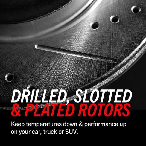 وسادة فرامل سيراميك من ألياف الكربون K8744 الأمامية من POWERSTOP ومجموعة أدوات التشغيل اليومية Z23 الدوارة المحفورة والمشقوقة لفورد برونكو، وفورد إكسبيديشن، وفورد F-150، ولينكولن نافيج [نموذج محدد] in Kuwait