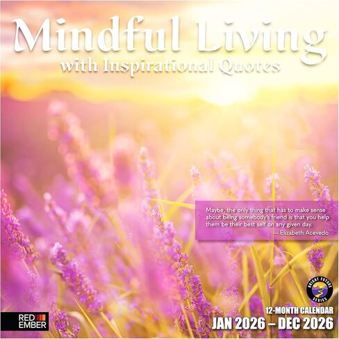 RED EMBER Mindful Living with Inspirational Quotes 2026 Wall Calendar 12 Month | 12" x 24" Open | Thick & Sturdy Paper | Holiday Gift | Nature Motivational Calendar 2026 in Saudi Arabia