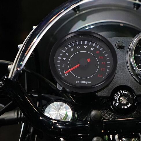 Veemoon LED Motorcycle Tachometer Gauge 13000 Per Minute Speedometer with Red and Blue Backlight Universal Motorbike Cluster for Night Riding and Modified Bikes in Kuwait