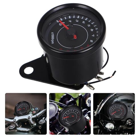 Veemoon LED Motorcycle Tachometer Gauge 13000 Per Minute Speedometer with Red and Blue Backlight Universal Motorbike Cluster for Night Riding and Modified Bikes in Kuwait