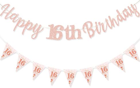 لافتة عيد ميلاد 21 للفتيات والنساء، لافتات Happy21stBirthday لافتات زينة عيد ميلاد 21 للنساء والفتيات وحفلتها ديسمبر باللون الذهبي الوردي (Birthday21st) in Saudi Arabia