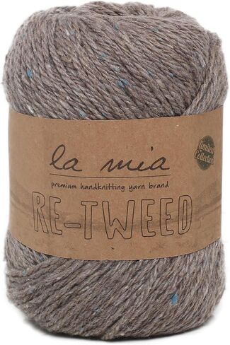 1 خيوط حياكة Ball La Mia Re-Tweed،%40 صوف%40 بوليستر%20 أكريليك، 3.5 أونصة (100 جم) / 202 ياردة (185 م)، صوف، كلاريت - L189 in Kuwait