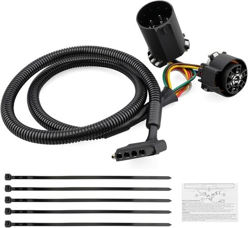 56584 Trailer Wiring Harness, 7 Pin to 5 Pin Adapter for Installing LED Tailgate Light Bar with Reverse Lights in Kuwait