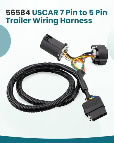 56584 Trailer Wiring Harness, 7 Pin to 5 Pin Adapter for Installing LED Tailgate Light Bar with Reverse Lights in Kuwait