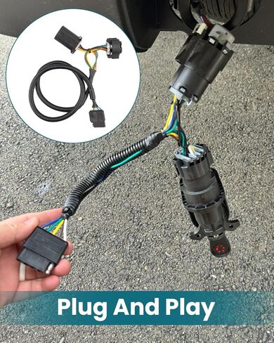 56584 Trailer Wiring Harness, 7 Pin to 5 Pin Adapter for Installing LED Tailgate Light Bar with Reverse Lights in Kuwait