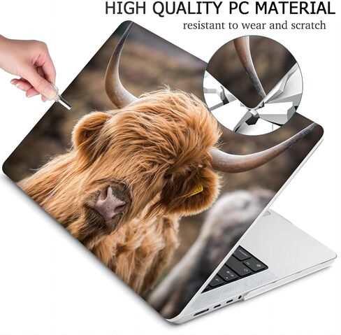 MINGDAO متوافق مع شاشة Retina لجهاز MacBook Air مقاس 13 بوصة مع معرف اللمس، وغطاء واقي صلب مع غطاء لوحة المفاتيح (M1 A2337 A2179 A1932، إصدار 2018 2019 2020) - بقرة هايلاند - MC9818 in Kuwait