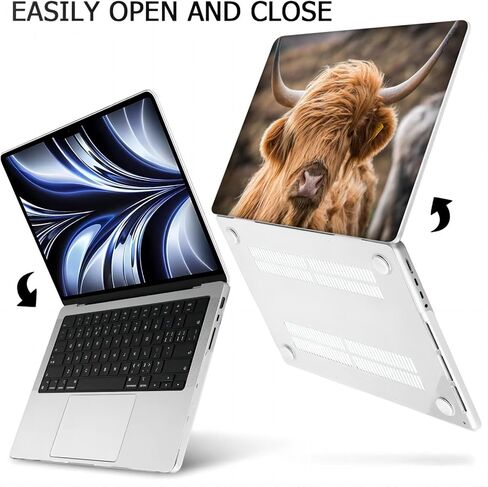 MINGDAO متوافق مع شاشة Retina لجهاز MacBook Air مقاس 13 بوصة مع معرف اللمس، وغطاء واقي صلب مع غطاء لوحة المفاتيح (M1 A2337 A2179 A1932، إصدار 2018 2019 2020) - بقرة هايلاند - MC9818 in Kuwait