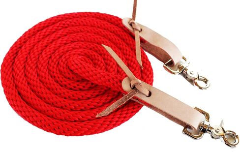 PRORIDER Horse Roping Tack Western Barrel Contest Reins Nylon Braided Snap 7' Tack 607491TN in Saudi Arabia