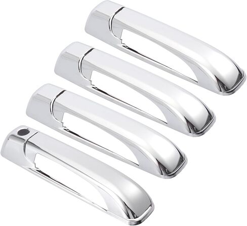 4pcs Chrome Plated ABS Exterior Side Door Handle Cover Trim for Dodge for Ram 1500 2500 3500 for Jeep Commander Grand Cherokee 2006-2010 Silver Tone Outer Door Handle Replace Parts in Saudi Arabia