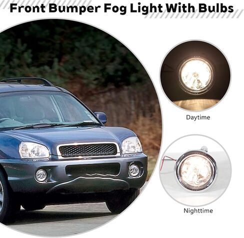 Front Bumper Fog Light For Hyundai Santa Fe 2001-2006 Foglight Headlight With Bulbs 9220126000 9220126001 Left&Right in Saudi Arabia