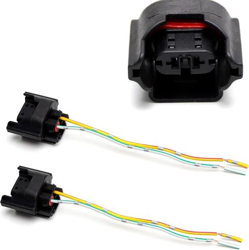 زوج iJDMTOY زوج OE-Spec 2-Pin H11/H8 أنثى موصل ضوء الضباب مع أسلاك التوصيل المصنوعة من الرصاص، متوافق مع بدائل إضاءة فولكس فاجن in Saudi Arabia