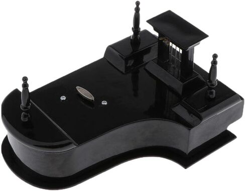 1/6 Scale Miniature Wooden Piano with Simulated Musical Instrument for Dollhouse, Black in Saudi Arabia